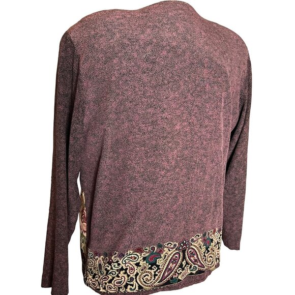 CL Carroll Little Petite Jacket Blouse Set 2P Dots Paisley Boho Career Y2K - Picture 7 of 16